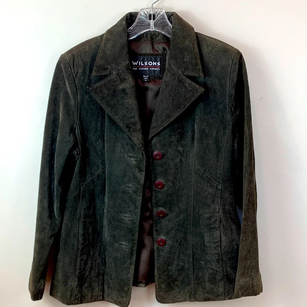 Vintage Wilsons Leather Suede Leather Jacket in Smokey Charcoal - Picture 5 of 10